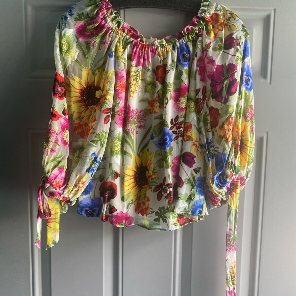 NWT Alice + Olivia Alta Top in Sunday Stroll, XS - Picture 2 of 11